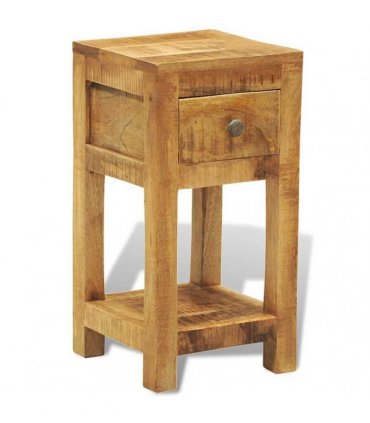 vidaXL Nightstand with 1 Drawer Solid Mango Wood