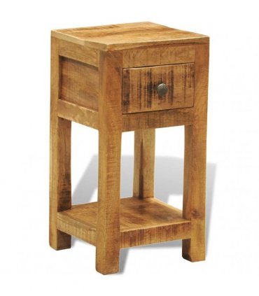 vidaXL Nightstand with 1 Drawer Solid Mango Wood