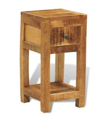 vidaXL Nightstand with 1 Drawer Solid Mango Wood