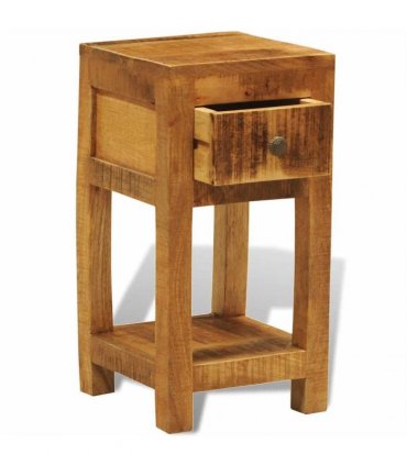 vidaXL Nightstand with 1 Drawer Solid Mango Wood