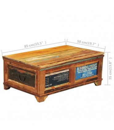 vidaXL Coffee Table with Storage Vintage Reclaimed Wood