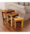 vidaXL Nesting Table Set 3 Pieces Vintage Reclaimed Wood