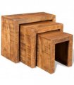 vidaXL Nesting Table Set 3 Pieces Solid Mango Wood