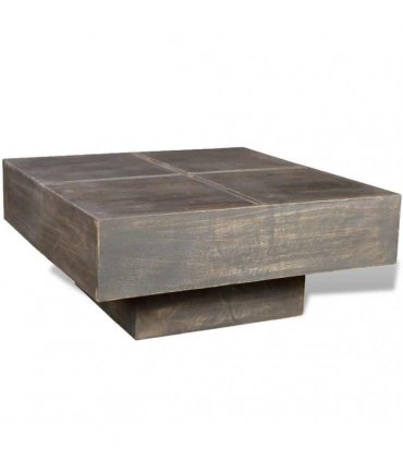vidaXL Coffee Table Dark Brown Square Solid Mango Wood