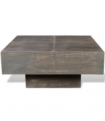 vidaXL Coffee Table Dark Brown Square Solid Mango Wood
