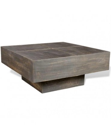 vidaXL Coffee Table Dark Brown Square Solid Mango Wood