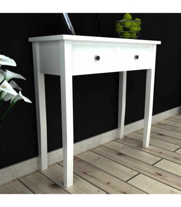 vidaXL Dressing Console Table with Two Drawers White