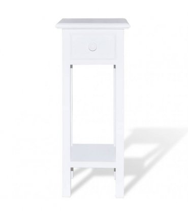 vidaXL Side Table with Drawer White