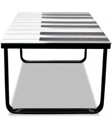 vidaXL Coffee Table with Piano Printing Glass Top