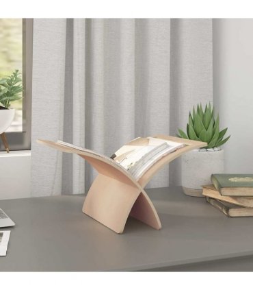 vidaXL Wooden Magazine Rack Floor Standing Natural