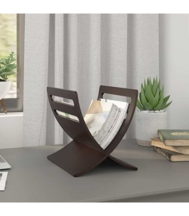 vidaXL Wooden Magazine Rack Floor Standing Brown
