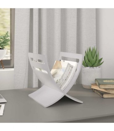 vidaXL Wooden Magazine Rack Floor Standing White
