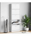 White Wooden Shoe Cabinet with 5 Compartments