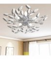 Transparent & White Ceiling Lamp with Acrylic Crystal Leaf Arms for 5 E14 Bulbs
