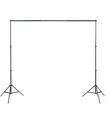 vidaXL Photo Studio Kit with 3 Cotton Backdrops Adjustable Frame 3x3 m
