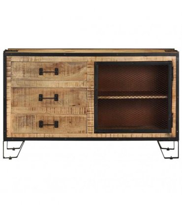 vidaXL Sideboard 100x31x60 cm Solid Rough Mango Wood