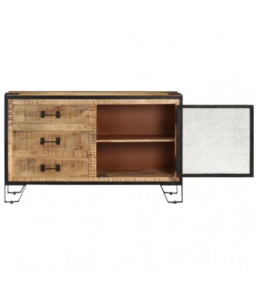 vidaXL Sideboard 100x31x60 cm Solid Rough Mango Wood