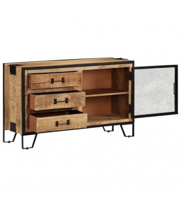 vidaXL Sideboard 100x31x60 cm Solid Rough Mango Wood