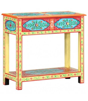 vidaXL Hand Painted Console Table 80x35x75 cm Solid Mango Wood