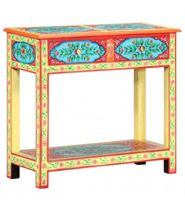 vidaXL Hand Painted Console Table 80x35x75 cm Solid Mango Wood