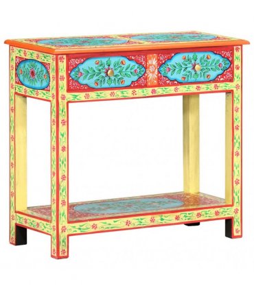 vidaXL Hand Painted Console Table 80x35x75 cm Solid Mango Wood