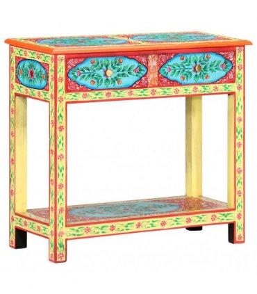 vidaXL Hand Painted Console Table 80x35x75 cm Solid Mango Wood
