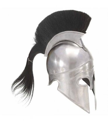 vidaXL Greek Warrior Helmet Antique Replica LARP Silver Steel