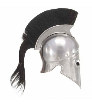 vidaXL Greek Warrior Helmet Antique Replica LARP Silver Steel