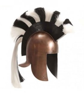 vidaXL Greek Warrior Helmet Antique Replica LARP Copper Steel