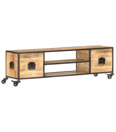 vidaXL TV Cabinet 130x30x39 cm Solid Mango Wood
