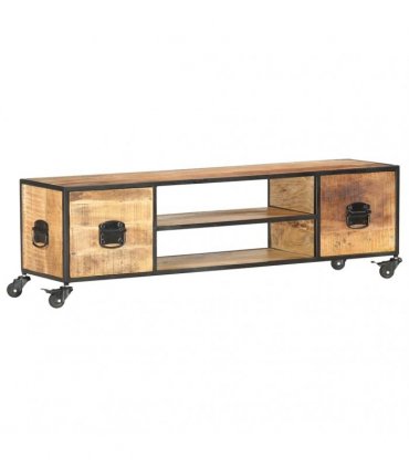 vidaXL TV Cabinet 130x30x39 cm Solid Mango Wood
