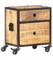 vidaXL Bedside Cabinet 40x30x50 cm Rough Mango Wood