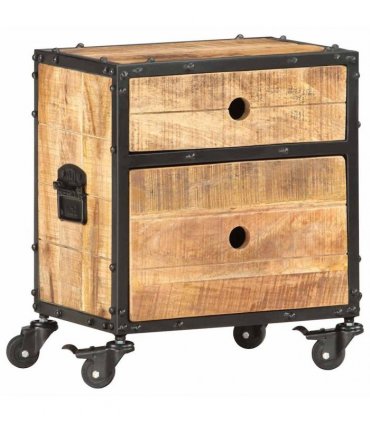 vidaXL Bedside Cabinet 40x30x50 cm Rough Mango Wood