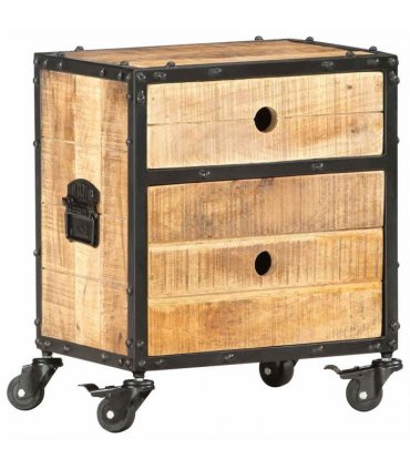 vidaXL Bedside Cabinet 40x30x50 cm Rough Mango Wood
