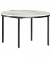 vidaXL Coffee Table White and Black Ø65 cm Real Solid Marble
