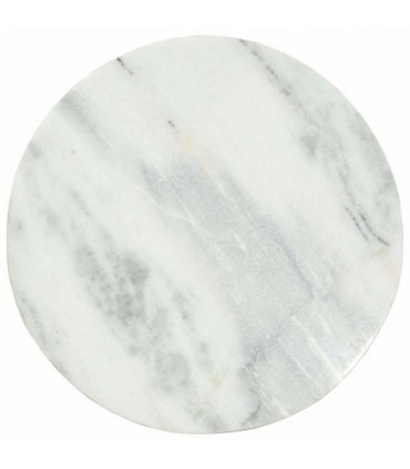 vidaXL Coffee Table White and Black Ø65 cm Real Solid Marble