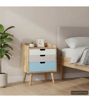 vidaXL Bedside Cabinet 47x35x63 cm Solid Mango Wood