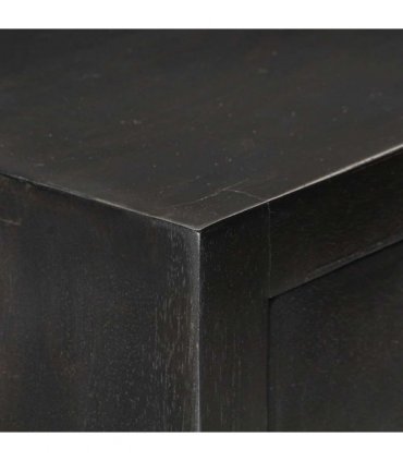 vidaXL Drawer Cabinet Black and Gold 45x30x105 cm Solid Mango Wood