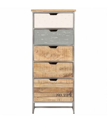 vidaXL Drawer Cabinet 45x30x105 cm Solid Mango Wood