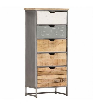 vidaXL Drawer Cabinet 45x30x105 cm Solid Mango Wood