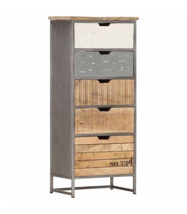 vidaXL Drawer Cabinet 45x30x105 cm Solid Mango Wood