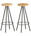 vidaXL Bar Stools 2 pcs Rough Mango Wood
