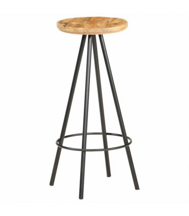 vidaXL Bar Stools 2 pcs Rough Mango Wood