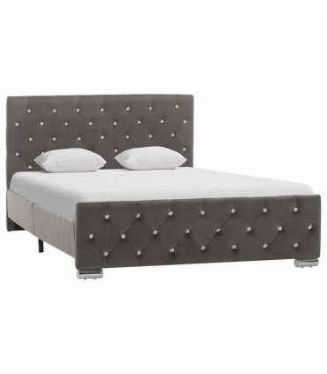 vidaXL Bed Frame without Mattress Grey Fabric 120x200cm