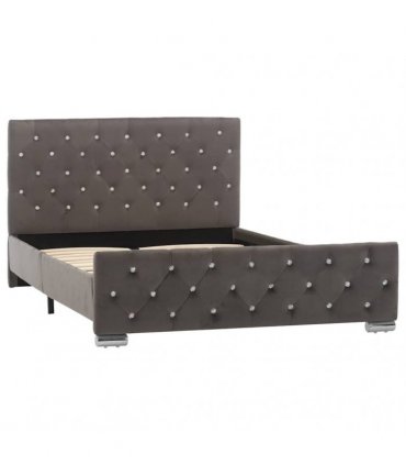 vidaXL Bed Frame without Mattress Grey Fabric 120x200cm