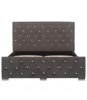 vidaXL Bed Frame without Mattress Grey Fabric 120x200cm