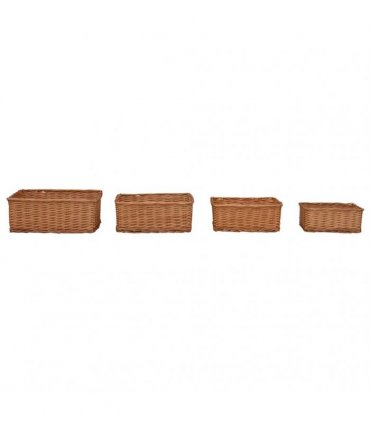vidaXL 4 Piece Nesting Basket Set Brown Willow