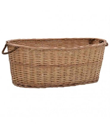 vidaXL Firewood Basket with Carrying Handles 88x57x34cm Natural Willow
