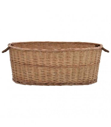 vidaXL Firewood Basket with Carrying Handles 88x57x34cm Natural Willow