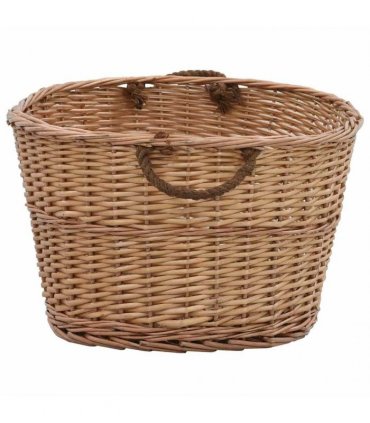 vidaXL Firewood Basket with Carrying Handles 88x57x34cm Natural Willow